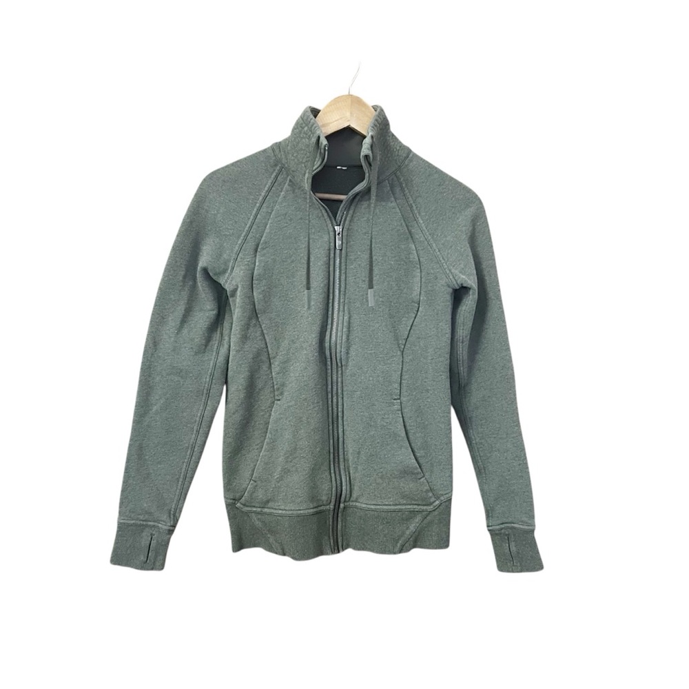 Lululemon Huddle & Hustle Women’s Jacket Zip Up 4 Heather Green Athleisure Gym